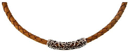 WAVEPIRATE® Echt Leder-Halskette XO F Cognac 45 cm Edelstahl-Parts in Geschenk-Box Surfer Herren Männer