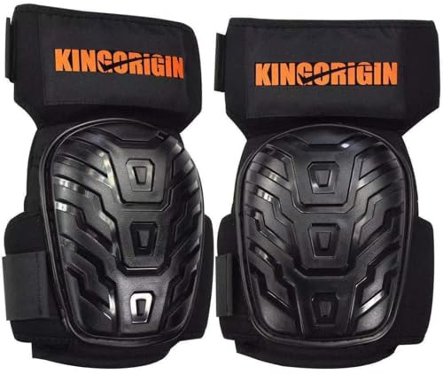 KingOrigin Professional Knee Pads for Work, Construction Gel Knee Pads, with Soft Duty Foam Padding, Heavy-duty Shell and Anti-Slip Straps for Indoor, Outdoor Gardening, Flooring, Cleaning, Tiling