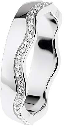 Ernstes Design Ring R578 evia Edelstahl poliert Zirkonia 5 mm Vorsteckring