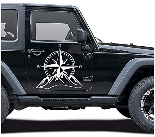 Autocollant pour voiture - motif boussole - Rose des vents - Film autocollant pour voiture, moto, caravane, camping-car
