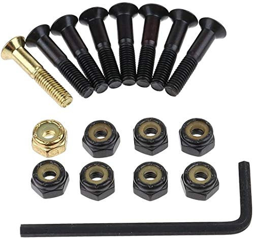 no brands Ersatz Skateboard Truck Hardware Set Longboard Flachkopf Schrauben Schrauben Schraubenschlüssel Stabil 2,54 cm 8pcs