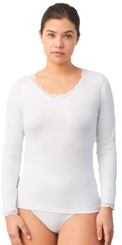 YSABEL MORA Camiseta Lencera Manga Larga Comodidad y Elegancia con Tejido Cotton Nature para Estilo Diario y Ajuste Ergonómico Marcas en la Piel.