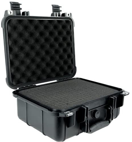 Magnet-Kauf Fotokoffer Mit Schaum - Universalkoffer Schutzkoffer Mit Schaumstoff - Transportkoffer - Pistolenkoffer Kunststoff - Kammerkoffer Klein und Groß Wasserdicht (34x29x15,2 cm)