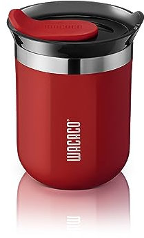 WACACO Octaroma Classico Tazza Termica Caffe con Isolamento Sottovuoto, Bicchiere da Viaggio in Acciaio Inossidabile a Doppia Parete con Coperchio, 6 fl oz (180ml), Rosso
