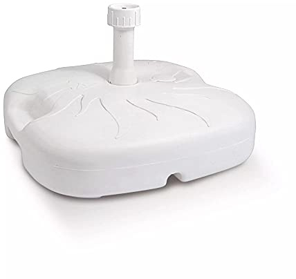 URBNLIVING 18L White Anthracite Garden Patio Plastic Umbrella Stand Sun Shade Parasol Base (White)