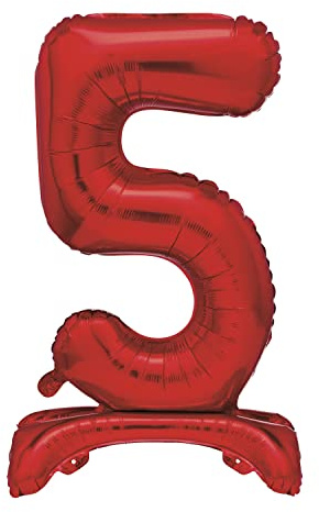 Unique Party 13425 - Riesen Stehen Nummer 5 Ballon - 76 cm - Rot