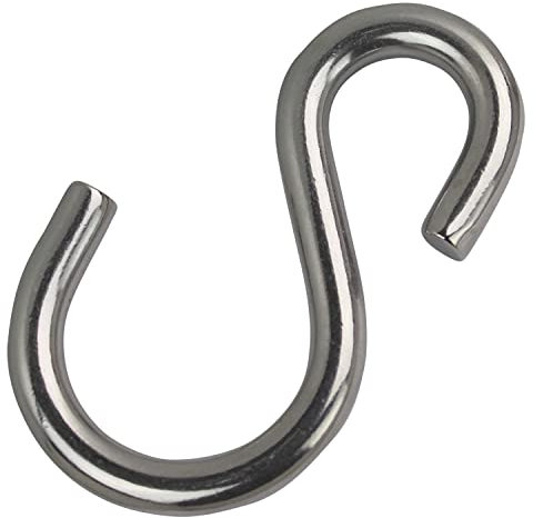 DERING S Haken Edelstahl 67 mm 50 Stück Kleiderbügel Fleischerhaken Gardinenhaken