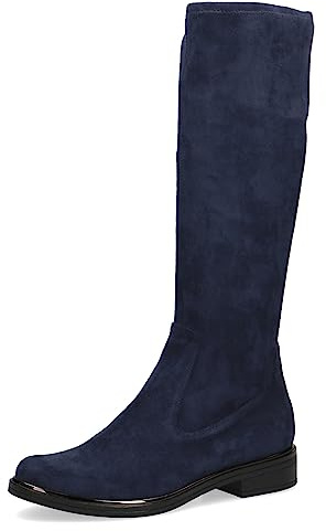 CAPRICE Stivali alti da donna senza tacco al ginocchio vegani, Blu (Ocean Stretch), 41 EU