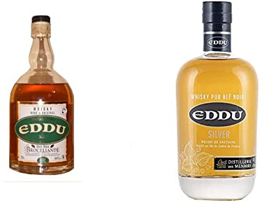 EDDU Grey Rock Broceliande - BLENDED WHISKY - 40% Alcool - FRANCE - Bouteille 70 cl & Silver - Whisky Pur Blé Noir - 43% Alcool - Origine : France/Bretagne - Bouteille 70 cl
