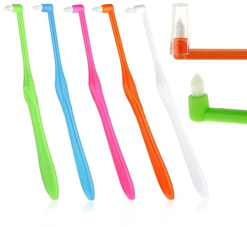 TIESOME Brosse à dents touffetée à extrémité unique, 5 brosses à dents interspatiales