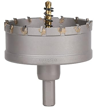 Vearter TCT Hole Saw, 84mm Carbide Bit with Pilot Drill, Cutter for Hard Metal, Stainless Steel, Mild Steel, Aluminium Alloy, Copper, Iron, Plastic and Fiberglass