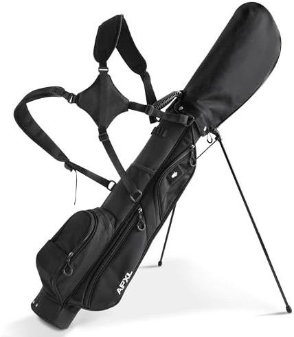 Kleine Golftasche, 3 Trennwände, passend für bis zu 8 Schläger, Golftasche mit Regenschutz, einfach zu tragen und langlebig, Pitch n Putt Golftasche, leichte Golftasche mit Gurt und Ständer für Männer