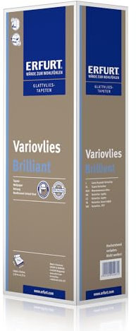 Erfurt Variovlies BRILLIANT vorpigmentierte Tapete überstreichbar 130g/m² weiße Vliestapete 6 Rollen 20 x 0,75m