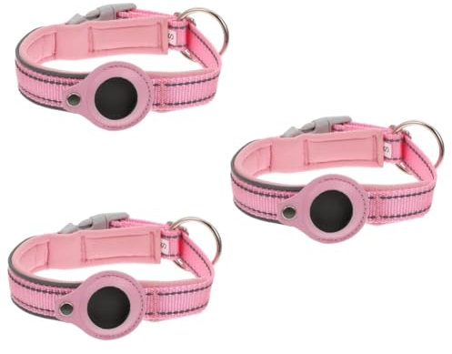 minkissy 3pcs Tracker case Dog Holder Locator Case Silicone Locator Holder Protector pet case case Silicone Finder case Silicone Locator Cover pink Decor Puppy Tag Collar Nylon Neck