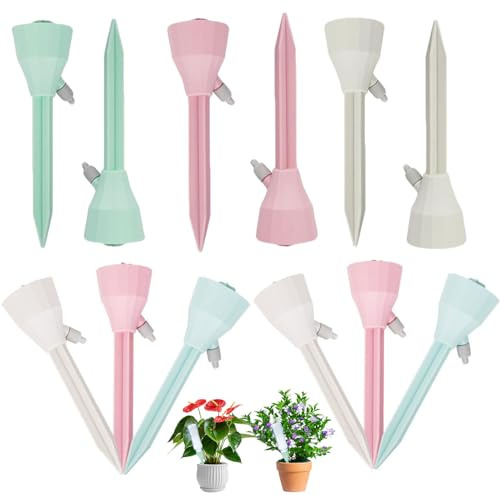 Dispositif d'Arrosage à Vitesse Réglable, 12 Pièces Arroseur Automatique De Plantes, Irrigation Goutte à Goutte Bouteille, Arrosage Pour Fleurs, Bonsaïs, Plantes, Intérieur Extérieur