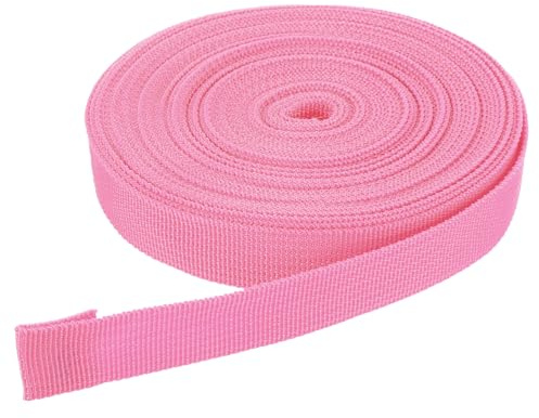 DMiotech 9 M x 2cm Breite Gurtband, Nylon-Gurtband, Gurt zum Befestigen, Polypropylen Flachgurtband für DIY Handwerk Rucksackgurte, Nähen, Outdoor-Ausrüstung, Pink