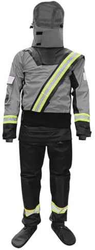 Wjnvfioo Reflektierende Überlebens-Wasserrettungs-Drysuits, 4-lagig, wasserdicht, für Herren, Kajak, Sport, Trockenanzüge