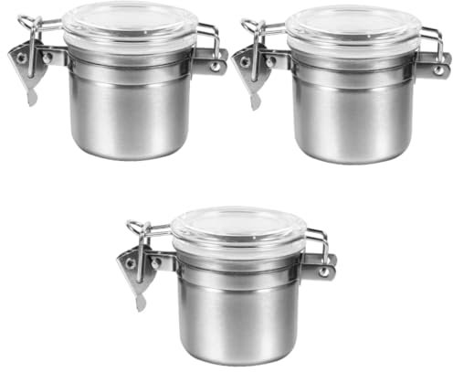 Garneck 3pcs Mason Jar Airtight Storage for Coffee Tea Sugar Beans Milk Candy Cereals Food Container