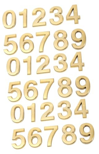 DOITOOL Lot De 3 Plaques Autocollantes Modernes De 7 Cm Avec Numéros De Maison Adresse Chiffres Pour Distinguer Les Chambres Hôtel Porte 10 Pièces X 3