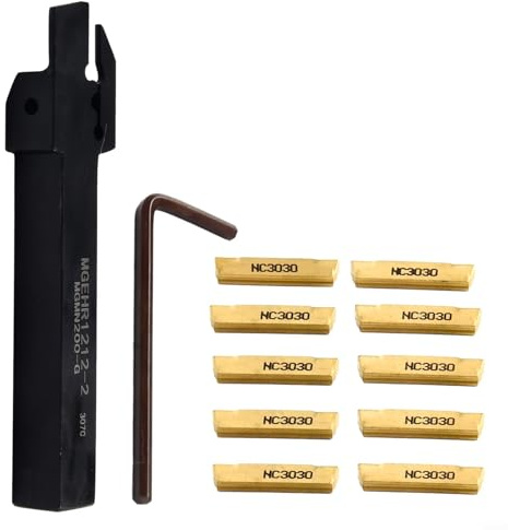HomeVortex MGEHR1212-2 Tool Holder, Carbide Insert Set, Lathe Turning Tool Set, Lathe Parting Off Tool Inserts And Wrench