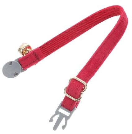 BESPORTBLE Katzenhalsband zubehör für mit Namen und Telefonnummer Abreißbarer Sicherheitskragen Katzenhalsbänder mit Etikett Stoff rot