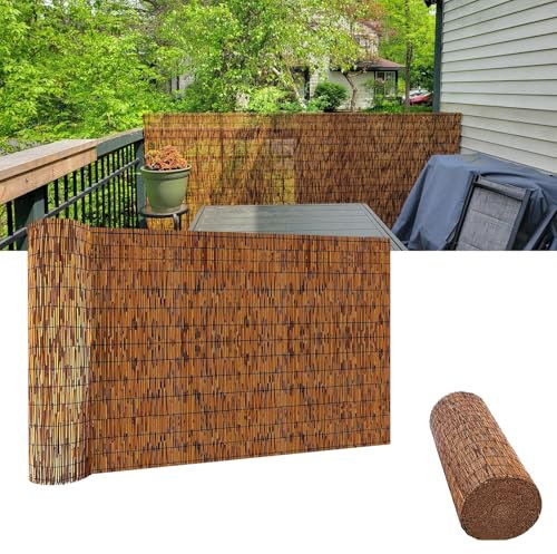Bambus Sichtschutz Umweltfreundlicher Schilfrohrmatte Für Den Garten, Schilfzaun Für Den Außenbereich, Terrasse, Pflanzenpool, 50 X 600 cm 80 X 300 cm 130 X 1000 cm(60x400cm(2.0x13.1FT))