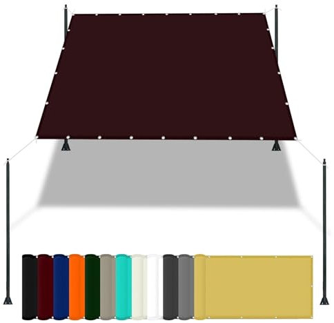 Wasserdichtes Pergola-Ersatzdach, 2,4 x 4,2 m, UV-Block, 98 % Rotwein-Farbe, Garten-Terrassen-Markise mit kostenlosem Seil und Befestigungsset, ideal für Garten, Terrasse, Partys und Sonnenschutz