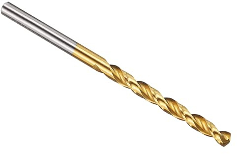 PATIKIL Brocas de 4mm, Acero de Alta Velocidad M42 con 8% Cobalto, Vástago Recto Punta de 135° Recubierta de Nitruro de Titanio (TiN) para Acero Inoxidable y Metales Duros - 1 Paquete | Jobber - Vástago recto para metal duro de acero inoxidable