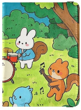 Lustige, personalisierte Reisebrieftasche aus Leder, Motiv: Musik, Konzert, Tier, dekorativ, Reisepasshülle, wasserdicht, für Damen, Lustiges, personalisiertes Musik-Konzerttier, 1 size