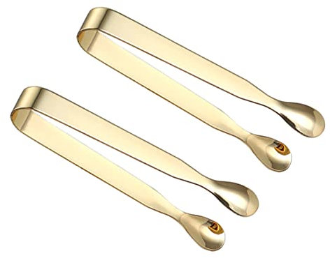 GLEAVI 2 Piezas Pinzas Para Terrones De Azúcar Pinzas Delicadas De Acero Inoxidable Para Cubitos De Hielo Comida De Cocina