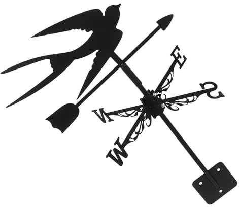 Kisangel Girouette Décorative en Forme D'hirondelle : Girouette Animalière pour La Météorologique – Indicateur De Direction du Vent en Métal pour Une Esthétique Extérieure