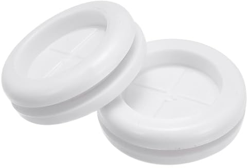 TOP-VIGOR 10Pcs 22mm Round Rubber Grommets Double-Sided White Synthetic Rubber Hole Plugs Electrical Wire Gaskets for Cable and Plug Protection