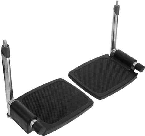 DECORNIJIA Rollstuhl Fußstützen Ersatz Faltbare Aluminium Beinstützen mit Anti rutsch Schutz und Ergonomischem Design Passend Leicht zu Montieren und Tragbar für Rollstuhlfahrer