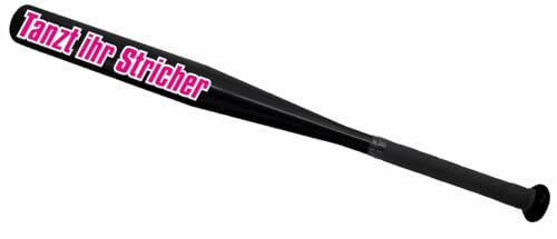 Baseballschläger lustige Sprüche Pinke Schrift schwarz Aluminium 65 cm