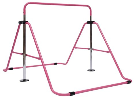 Gymnastikstange Turnreck Gymnastik Reck Stufenbarren Klimmzugstange Kinder Turnen Sport Stable Stange 129cm - Rosa