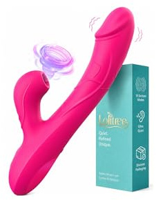 Lolitree Sex Toys for Couples | Flexible Suction Rabbit Vibrator for Women | Soft G-Spot & Nipple Clitoral Stimulator | 10 Sucking & Vibrating Modes Vibrators | Flexible Waterproof Adult Sex Toy Fun