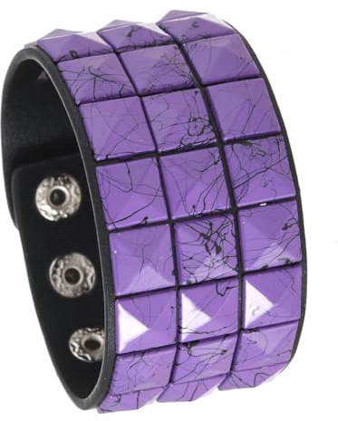 CAZSTYK Unisexe Punk Charm Carré Clous Cuir Longueur Réglable pour Homme et Femme Mode Cadeau Accessoire Doux Carré Clouté PU Cuir Bracelet Réglable Confort pour un usage quotidien Unisexe, taille
