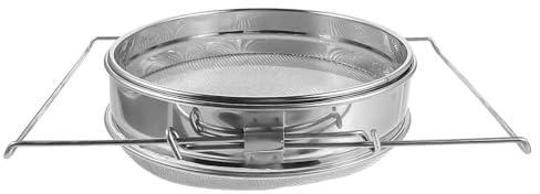 minkissy Colador de Apicultura de Acero Inoxidable, Filtro Doble de Malla Fina para Miel, Colador Reutilizable Casero, Utensilio de Cocina para Filtrar Miel y Jugos (1 Pieza)