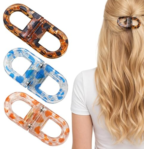 Hair Clip, 3 Stück Haarspange, Nahtloses 2-in-1-Design, Stabil Haltende Haarklammern Für Alle Haartypen, Modernes Accessoire Für Alltag Und Frisuren, Hinterlässt Keine Abdrücke