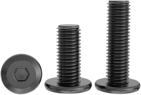 LIULIRUI 50 Stück Flachkopfschrauben M3 x 4 mm, Schwarz Schrauben A2 V2A | 304 Edelstahl Innensechskantschraube, Vollgewinde Schraube
