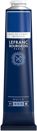 Lefranc Bourgeois 810068 feine Ölfarbe, lichtecht mit hervorragender Deckkraft & hoher Farbintensität, gleichmässiger Konsistenz und optimaler Mischbarkeit, 150ml Tube - Kobaltblau Farbton