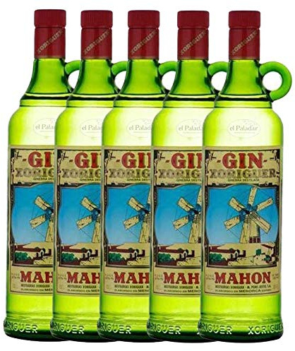Xoriguer Pack 5 Botellas de Ginebra Gin Mahón-Menorca 70 cl 38% Alc./Vol