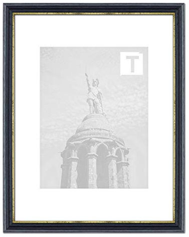 Barock-Bilderrahmen Julianne Blau 59,4 × 84,1 cm A1 Museumsglas 2mm filigran goldene Leiste