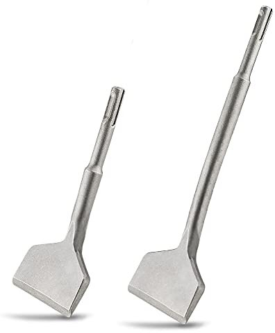 VonLux - Scalpello SDS Plus per Piastrelle Piegate ad Angolo, 2 Pezzi, Acciaio Legato, A Punta, 165 mm e 250 mm x 75 mm