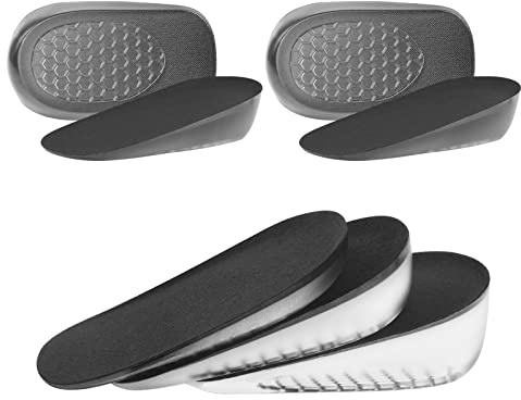 URAQT Plantillas Altura Hombre y Mujer, 2 Pares Alzas para Zapatos Mujer, Plantilla Gel Mujers para Aumentar la Altura, Plantillas Mujers para Pies Talones Soporte y Amortiguación de Impactos, 2.5cm