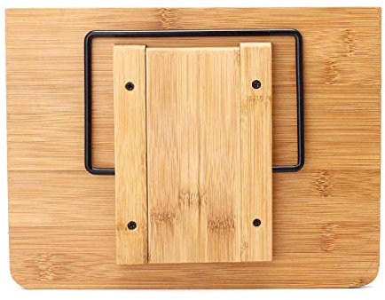 LCJQ Büro-Bücherregale Verstellbare tragbare Bücher Leseschreibtisch Stehende Bücher Kochbuch Music Score Lehrbuch Bibel Bambus Ständerablage mit Clip Regale (Color : Natural)