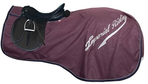 Imperial Riding Ausreitdecke IRH Super-Dry 0 g, wasserdichte Pferde-Abschwitz- und Trainingsdecke ohne Füllung mit Klettverschluss, Schweiflatz und reflektierenden Details, Bordeaux, XL