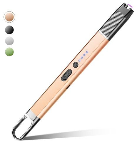 RONXS Gold Elektrisches Stabfeuerzeug, Plasma Kerzenanzünder, Aufladbar, Sicherheitsschloss, Kunststoff, Elektronikkomponenten, Zeitgenössisch, Gold