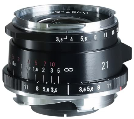 Voigtlander 21 mm f/3.5 Farbe Skopar Vintage Line asphärische Typ II schwarze Farbe