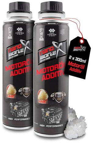 NanoBorTeX 2 x 300ml | Motoröladditiv NanoBor Motor u. Verschleißschutz Sprit Sparen Motoröl Öl Zusatz/Additiv BOR Boron Motorbeschichtung Schutz Motorölzusatz | für alle Motoren
